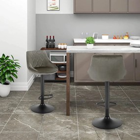 Σκαμπό μπαρ Velluto-Gkri (2) τεμάχια