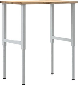 πάγκος εργασίας vidaXL 80x60x(71,5-98) cm Μασίφ Ξύλο Δρυς
