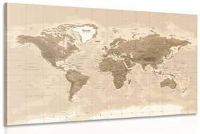 Εικόνα του πανέμορφου vintage παγκόσμιου χάρτη - 90x60