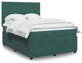 ΚΡΕΒΑΤΙ BOXSPRING ΜΕ ΣΤΡΩΜΑ ΣΚΟΥΡΟ ΠΡΑΣΙΝΟ 140X190ΕΚ. ΒΕΛΟΥΔΙΝΟ 3292331