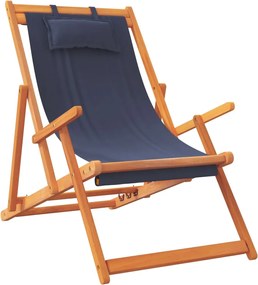 vidaXL Καρέκλες Παραλίας Πτυσσόμενες 2 τεμ. Μπλε Υφασμάτινες