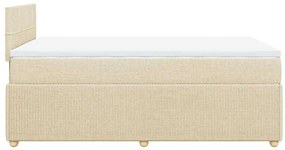 vidaXL Κρεβάτι Boxspring με Στρώμα Κρεμ 120x190 εκ. Υφασμάτινο