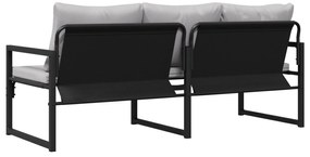 vidaXL Παγκάκι κήπου Μαύρο 180 x 72.5 x 71 εκ. Ατσάλι