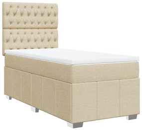 Κρεβάτι Boxspring με Στρώμα Κρεμ 80 x 200 εκ. Υφασμάτινο - Κρεμ