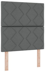 vidaXL Κρεβάτι Box Spring με Στρώμα Σκούρο Γκρι 90x190 εκ. Υφασμάτινο