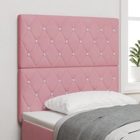 vidaXL Βελούδινο Κεφαλάρι Argyle με κεφαλάρι Ροζ 90 cm Βελούδο