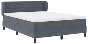 vidaXL Κρεβάτι Box Spring με Στρωση Στρώμα Σκούρο Γκρι 160x200 εκ. Βελούδο