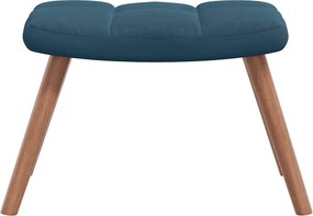 vidaXL Πολυθρόνα Relax Μπλε Βελούδινη με Σκαμπό