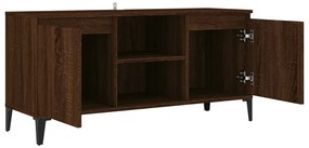 vidaXL Έπιπλο Τηλεόρασης Καφέ Δρυς 103,5x35x50 εκ. με Μεταλλικά Πόδια