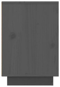 Κομοδίνο Γκρι 50x34x50 εκ. από Μασίφ Ξύλο Πεύκου - Γκρι