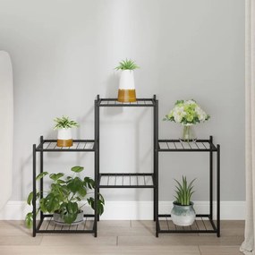 vidaXL Βάση Λουλουδιών Μαύρη 83 x 25 x 60 εκ. Σιδερένια