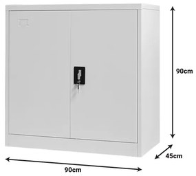 Ντουλάπι Armon pakoworld ανοιχτό γκρι αλουμίνιο 90x45x90εκ (1 τεμάχια)