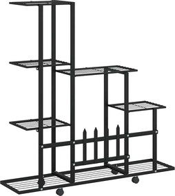 vidaXL Ανθοστήλη με Ρόδες Μαύρη 94,5 x 25 x 92,5 εκ. Μεταλλική