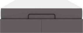 vidaXL Σκελετός κρεβατιού με στρώμα Άλλο 2 pcs Γκρι PVC
