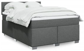 vidaXL Κρεβάτι Boxspring με Στρώμα Σκούρο Γκρι 160x200 εκ Υφασμάτινο