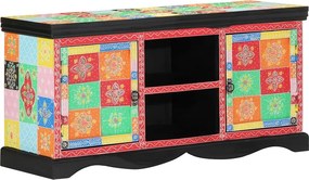 vidaXL Ντουλάπι TV 100 x 35 x 50 εκ Πολύχρωμο Στερεό ξύλο μάνγκο