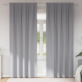 vidaXL Κουρτίνες 2 pcs Ανοιχτό γκρι 245 x 140 εκ. Πολυεστέρας