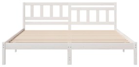 vidaXL Σκελετός Κρεβατιού Λευκό 200 x 200 cm Συμπαγές ξύλο πεύκου