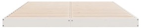 vidaXL Κρεβάτι δαπέδου Λευκό 140 x 210 cm Μασίφ ξύλο πεύκου