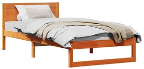 vidaXL Σκελετός Κρεβατιού Καφέ 75 x 190 cm Μασίφ ξύλο πεύκου