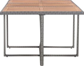 vidaXL Σετ Τραπεζαρίας Εξ. Χώρου 11 τεμ. Ανθρακί Συνθ. Ρατάν/Ακακία