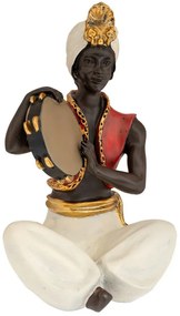 Αγαλματίδιο Ινδός Μουσικός 90030 16x15x26cm Multi Κεραμικό