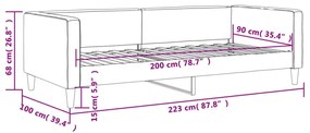 Καναπές Κρεβάτι Ανοιχτό Γκρι 90 x 200 εκ. Υφασμάτινος - Γκρι