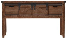 vidaXL Τραπέζι Κονσόλα Καφέ 131 x 35,5 x 75 εκ. από Μασίφ Ξύλο Ελάτης