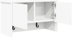 vidaXL Τοίχου Κρεμάστρα Λευκό 50 x 20 x 30 εκ. Επεξεργασμένο ξύλο