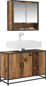 vidaXL Ντουλάπι Μπάνιου Παλιό Ξύλο 90 x 33 x 60 εκ. Επεξεργασμένο ξύλο