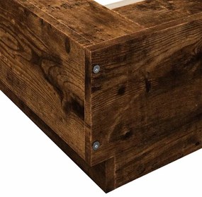 vidaXL Πλαίσιο Κρεβατιού Καπνιστή Δρυς 100x200 εκ. Επεξεργασμένο Ξύλο
