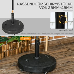 Βάση ομπρέλας Βάση ομπρέλας, αδιάβροχη, με ρόδες, Ø53 x 41H cm, μαύρο