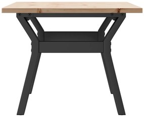 vidaXL Τραπεζάκι Σαλονιού Πλαίσιο Υ 80x50x40εκ Μασίφ Πεύκο/Ατσάλι