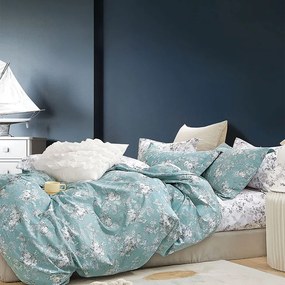 Πάπλωμα Cassy (Σετ 3τμχ) Turqoise Ρυθμός Υπέρδιπλo 220x240cm 100% Βαμβακοσατέν
