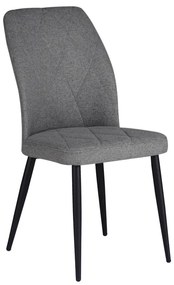 320-000016 Καρέκλα Vika pakoworld γκρι-μπλε ύφασμα-πόδι μαύρο μέταλλο 48x58x90εκ METAL - FABRIC - PLYWOOD 12mm-  FOAM GREY BLUE - BLACK, 1 Τεμάχιο
