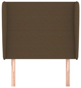 Κεφαλάρι με Πτερύγια Σκούρο Καφέ 103x23x118/128 εκ. Υφασμάτινο 3117669