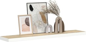 vidaXL Ράφι Τοίχου Δρυς/Λευκό 120x23,5x3,8 εκ. MDF
