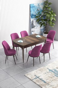 Extendable Dining Table &amp; Chairs Set (7 Pieces) Han - Baroque, Purple Baroque
Purple