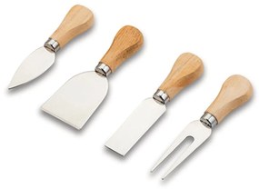 Μαχαίρια Τυριού Terrestrial (Σετ 4Τμχ) 10-058-235 12x8,5cm Silver-Natural Nava Stainless Steel