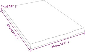 vidaXL Ράφι Τοίχου Σκούρο Καφέ 40x60x2 εκ. Επεξεργ. Μασίφ Ξύλο Δρυός