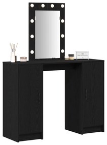 vidaXL Καθρέφτης με LED Φώτα Μαύρη Δρυς 102x33x135 εκ