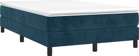 vidaXL Κρεβάτι Boxspring με Στρώμα Σκούρο Μπλε 120x190 εκ. Βελούδινο