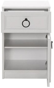 Κομοδίνο Hampton Megapap χρώμα λευκό 40x38x63εκ.