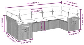 vidaXL Σαλόνι Κήπου Σετ 7 τεμ. Μπεζ Συνθετικό Ρατάν με Μαξιλάρια