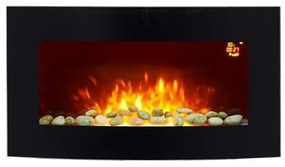 Ηλεκτρικό Τζάκι Κυρτό Με Κοντρόλ 2000W IPX4 Μαύρο 300-41750 Eurolamp-300-41750-Μαύρο 300-41750