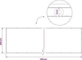 vidaXL Αδιάφανο σκίαστρο μπαλκονιού 200 x 700 εκ