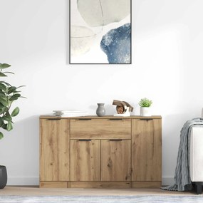 vidaXL Πλαϊνό γραφείο 3 τμχ. Artisan Oak 120 x 30 x 70 cm