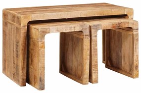 vidaXL Ένθετα τραπέζια 3 pcs Μασίφ ξύλο μάνγκο