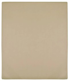 vidaXL Σεντόνι με Λάστιχο Taupe 160x200 εκ. Βαμβακερό Ζέρσεϊ