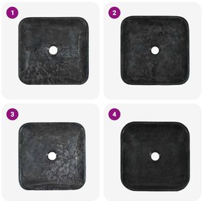 vidaXL Νιπτήρας Μαύρος 40 x 40 x 10 εκ. Μαρμάρινος